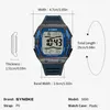 Montre-bracelets Men de bracelet pour hommes Digital Watch 50m Imperproof Sport Tonneau Dial Grands nombres faciles à lire Wristwatch pour l'homme