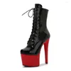 Dance Shoes LAIJIANJINXIA 17CM/7inches PU Upper Modern Sexy Nightclub Pole High Heel Platform Women's Boots SY-A113-1