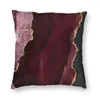 Pillow Fashion Burgundy Gold Agate Texture Throw Case Decoration Custom Gem Marble Cover Pillowcover For Sofa