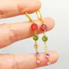 Dangle Earrings Colorful Women Accessories Yellow Gold Filled Classic Fashion Jewelry Gift