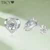 أقراط مسمار tbcyd 3.5mm D VVS1 Moissanite للنساء S925 فضي الأذن على شكل قلب متألقة مجوهرات هدايا عيد الميلاد