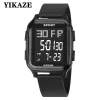 YIKAZE Sports Men Watch 3Bar Waterproof Calendar Countdown LED Electronic Wristwatches Clock Digital Watch for Man Student Kids