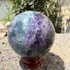 Dekorativa figurer 6cm Natural Fluorite Quartz Crystal Sphere Ball Healing