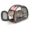 Katdragers Duidelijke Pet Carrier Case Side Opening verstelbare riem draagbare handgreep opvouwbare hondentas ademend voor kleine CA