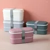 Dinyire Sets Microwavable 2 Layer Lunch Box met compartimenten lekkendichte Bento geïsoleerde container roze roze
