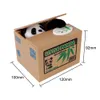 Vente chaude en plastique automatisé panda chat volez banque de banque d'enfants cadeaux mignonnes piggy berges électroniques argent box de sauvegarde