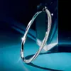 Bangle Oevas 100% 925 Sterling Silver Sparkling High Carbon Diamond Bracelet Geschikt voor dames bruiloften Betrokkenheidsfeesten Prachtige sieraden Gifts YQ240409
