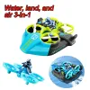 Upgrade V24 Mini RC Drone 3 in 1 Water Land Air Flight Hovercraft Boat Speed Drift Toy 2.4G Quadcopter Waterproof for Kids Boys