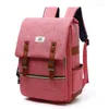 Sırt çantası 2024 Aiwithpm Vintage Erkek Kadınlar 15.6 "Laptop Leisure Tuval Çantaları Moda Okul Çantası Gençler için