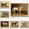 Antique Poster Posurro Poster di cavalli da fattoria Animali paesaggistica tela paesaggistica dipinti di arte da parete vintage Immagini per la casa