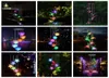 LED -zonnelampen windgong kristallen bol kolibrie Decoratieve lichtkleur veranderende waterdichte hangende lamp voor huizentuin5504420