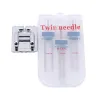 3pcs Twin Stretch Machine Needle with Pressher Foot Double Aigules épingles à coudre ou outil de bricolage de bricolage pour la machine à coudre