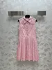 2024 Designer Temperament Sommer Neue Single Breasted Casual Revers ärmellose Kleid