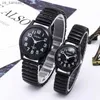 Montre-bracelets 1pcs Fashion Business Femmes Men Es STRAP ELASTIQUE BLANC NOIR TIDE VINTAGE COUPLE PARTIER OFFICE ES CADEAUX240409