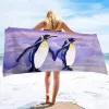 Penguin -Vogel -Strandtücher Schnell trocken mikrofaser weich und saugfähig Badetuch Außenreisen übergroße Sandfreie Strandtuch