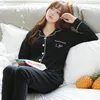 Home Clothing Autumn Pure Colour Women Pyjamas Cotton Long Tops Set Female Sets Night Suit Sleepwear Clothes Ladie