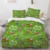 Beddengoed sets functie dekbedovertrek set wit groen zwart thema bedden voor tieners jongens meisjes man print wiskundige problemen zachte microfiber