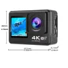 Camera Action Camera 4K/30fps med dubbel skärm undervattensätningskamera med fjärrkontroll WiFi Hjälm Sport Video Recorder