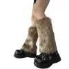 Femmes Furs Ligne plus chaude Furry Furry Long Cuffs Fuzzy Shoe Cover Party Costume For Holiday Festival Performances Play