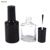 Garrafas de armazenamento 10/15ml garrafa de unha vazia de vidro transparente com ferramenta de manicure de escova recarregável