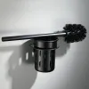 Space Aluminum Bathroom Wall-mounted Soft Cleaning Brush Household Toilet Rack Set Wc Brush Holder Washing Accessories