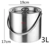 304 2L/3L Stainless Steel Ice Bucket Portable Double Wall Insulated with Lid el wine Champagne whiskey Beverage beer tools 240407