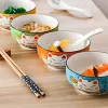 Japansk lycklig katt med flera storlekar Ceramic Bowl Restaurang Hushåll Bone China Sallad Bowl Noodle Soup Bowl Table Seary