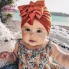 Nishine Strecky Türban Şapkaları Düğümlü Yaylar Kaplar Beanies Bonnets Headwraps Bebek Bebekler İçin Saç Aksesuarları