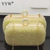 Kvällspåsar Rhinestone Handväskor Fashion For Women 2024 Handväska Party glittrande Clutch Purse Axel Crossbag Shell Open Pocket