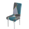 Tampas de cadeira de cadeira de impressão geométrica capa elástica lavável capa removível para o assento de cozinha de sala de jantar Produto têxtil durável