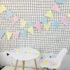 12 drapeaux 2,5m 19Colors Bantin d'anniversaire Bannières Baby Shower Pennant pour mariage Garland Flags Party Decor Home Ins Photo