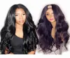 U del mänskliga hår peruker för kvinnors kroppsvåg 130 densitet brasiliansk remy hår mellersta del 14quot naturlig färg shiping9242546