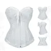 Victoriaanse sexy bloemen overbust corset top vintage brokaat hete lingerie taille cincher body shaper veter corselet plus maat