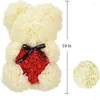 Fleurs décoratives Gift de la Saint-Valentin 25 cm Rose Heart en peluche ours avec rouge