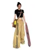 Amerikaanse stijl gepersonaliseerde straat breedbeenbroek Haruku Pocket Geel gestreepte casual broek Hoge taille los passende werkkledingbroeken voor vrouwen