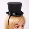 Mago di cappello a top nero eseguito con cappelli per capelli a cerchio per le esibizioni del palcoscenico di magia per le esibizioni di Fedora Cappello per adulti per bambini