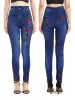 Visnxgi printemps Red Floral Print Femmes hautes Jeggings Soft Casual High Taist False Jeans Plus taille Pantalon Denim doux Taille