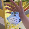 Factory wholesale price 3 colors 10cm My Neighbor Totoro plush toy key chain animation peripheral doll pendant children's gift