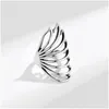 Cluster Rings Korean Open Adjustable Butterfly Finger For Women Ring Jewelry Valentines Day Gift Drop Delivery Dh3Ry