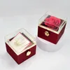 Decorative Flowers 360 Degree Rotatable Preserved Rose Creative Design Flower Necklace Box Gift For Valentine's Day