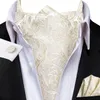 Eleganckie jedwabne męskie krawat hanky mankiet mankiety zestaw Jacquard Floral Paisley 60 Colours Cravat dla męskiego weselnego Business Prom HITIE240409