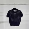 Projektantki Sweters Kreski Koraliki puste Kobiety Kobiety z krótkim rękawem Summer i wysokiej klasy luksusowe i unikalne francuskie modne wiek redukujący topy spódnica