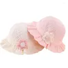 Beretten Bloemen Dot Baby Girls Hoed Zomer Mesh Katoen prinses Bucket Solid Color Infant Peuter Kids Sun Beach Cap