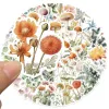 10/30/50pcs Nature Flor Flor Imper impermeável Adesivo Estético Decorativo Bagaping Copo Laptop Phone Skateboard Guitar Stickers