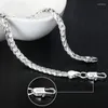 Bracelets de charme Whelesale Silver Color Noble Nice Chain Solid Bracelet Solid Fomen Men Charms Party Gift Wedding Fashion Bijoux