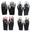 Готические косплей -перчатки прохладные длинные ногти панк -перчатки с когтями черные варежки на Хэллоуин