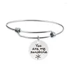 Bangle Stainless Steel Bracelet 2024 Father Mother's Day Graduation Season Gift Engraved Inspirational Language Metal YLQ10413