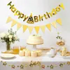 Party Decoration 3pcs/set Happy Birthday Banner Baby Shower First Decorations Po Booth Bunting Garland Flags
