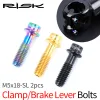 2pcs Risk Titanium Alloy M5*18mm Bicycle Bolts Ultralight MTB Road Bike Brake Lever Screws Cycling Seatpost Clamp Bolts Hollow