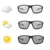 Polarized Photochromic Sunglasses Bicycle Sun Glasses Silver Lens Mens Women Sports Sunglass Bike Riding Eyewears for Driving